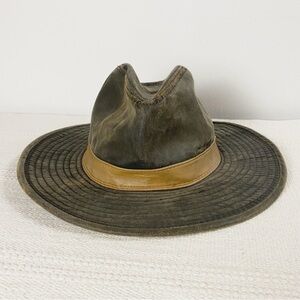 Vtg JHats Cowboy Hat American Collection Dark Brown Outback fedora Size Large